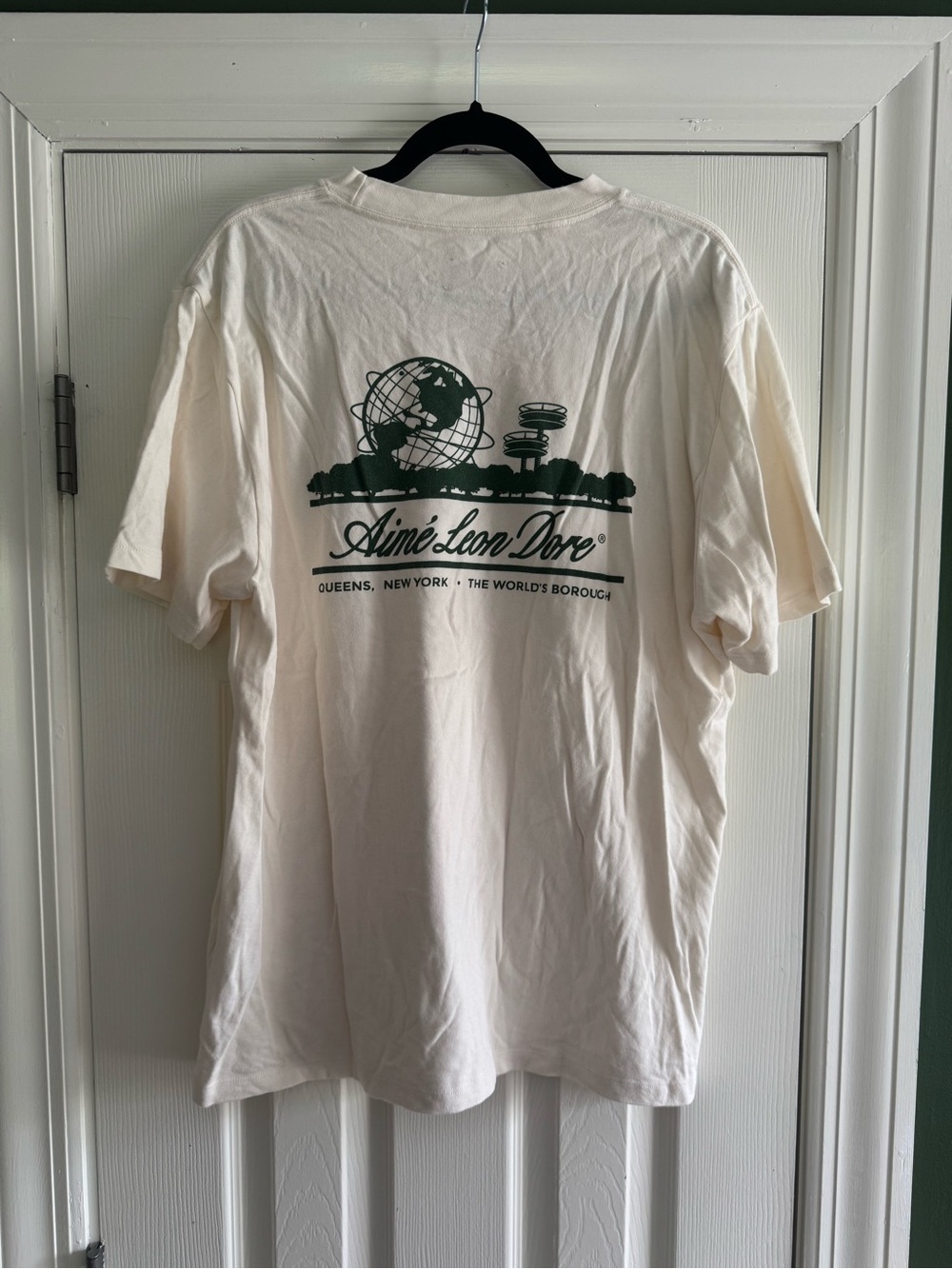 Aime Leon Dore Cream Graphic Back-Print T-Shirt Size Medium